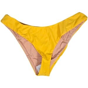 J. Crew Curved-waist cheeky bikini bottom in Yellow L NWT‎